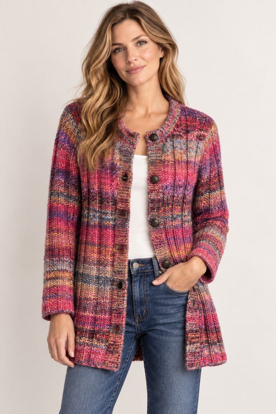 Sundance Multicolor Chunky Knit Cardigan – Size XS